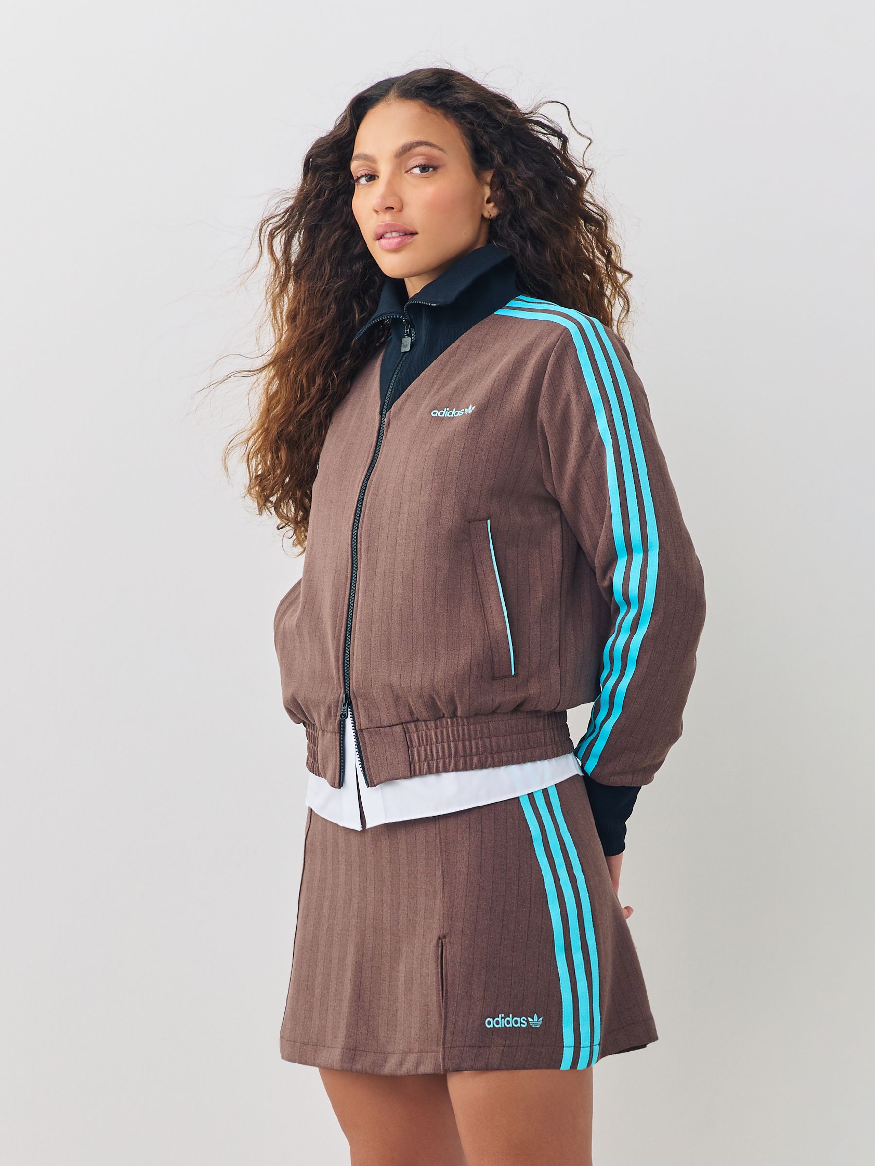 Buy adidas Originals Brown Tailored 3-Stripes Skirt from Next