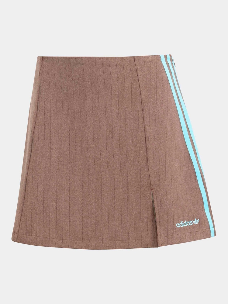 adidas Originals Brown Tailored 3-Stripes Skirt - Image 6 of 6
