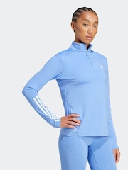 adidas Blue Hyperglam Training Quarter-Zip Top - Image 3 of 6