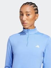 adidas Blue Hyperglam Training Quarter-Zip Top - Image 4 of 6