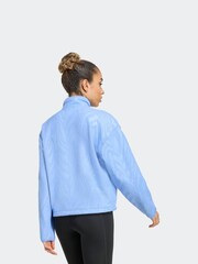 adidas Blue All-Over Print Polarfleece Half Zip Sweatshirt - Image 2 of 6