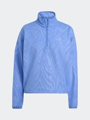 adidas Blue All-Over Print Polarfleece Half Zip Sweatshirt - Image 6 of 6