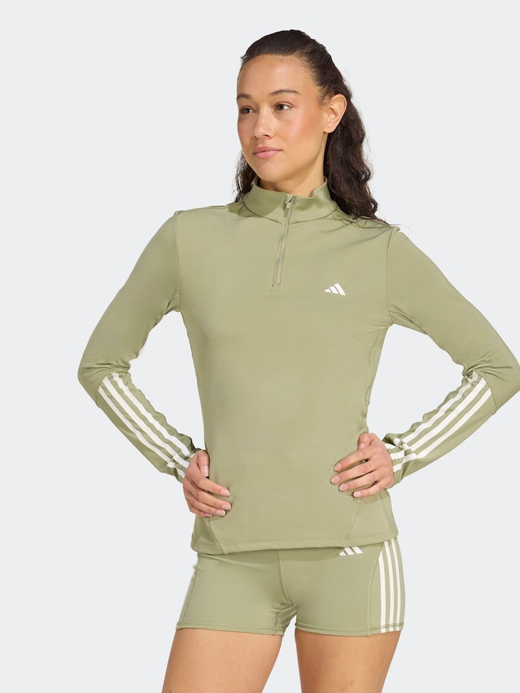 adidas Green Hyperglam Training Quarter-Zip Top - Image 1 of 5 adidas Green Hyperglam Training Quarter-Zip Top - Image 1 of 5