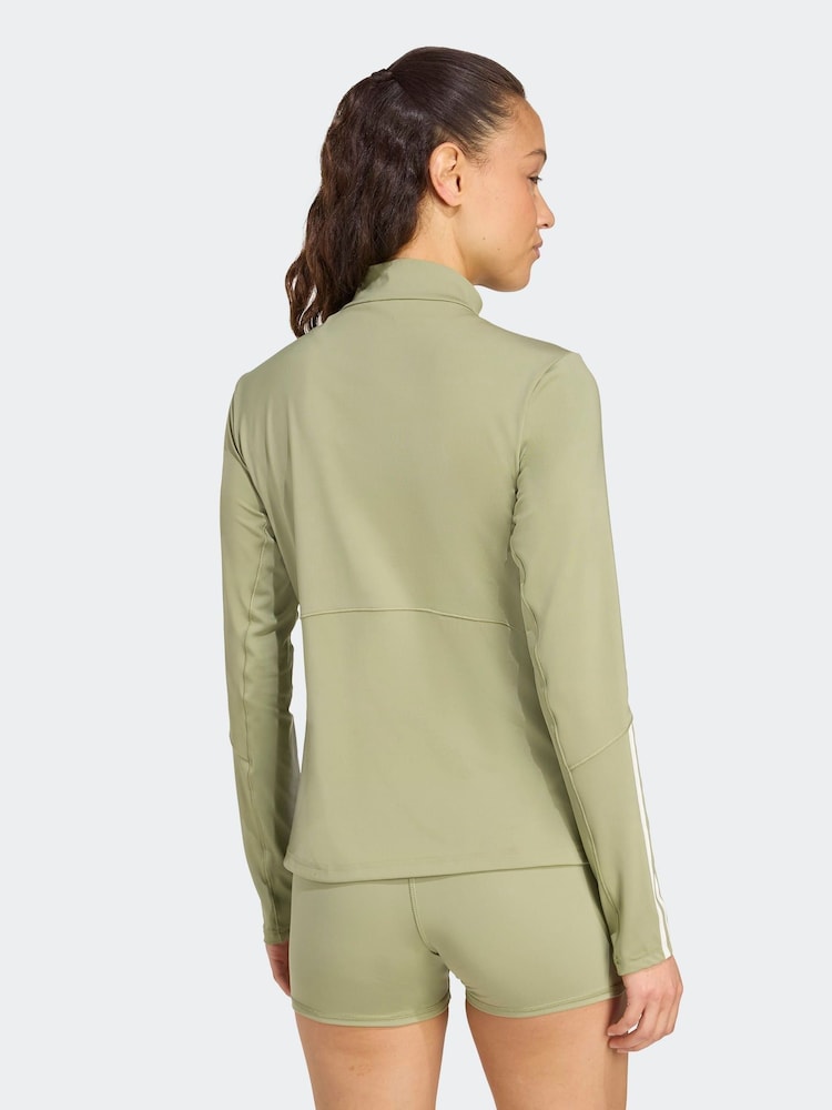 adidas Green Hyperglam Training Quarter-Zip Top - Image 2 of 5 adidas Green Hyperglam Training Quarter-Zip Top - Image 2 of 5