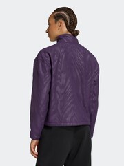 adidas Purple All-Over Print Polarfleece Half Zip Sweatshirt - Image 2 of 6