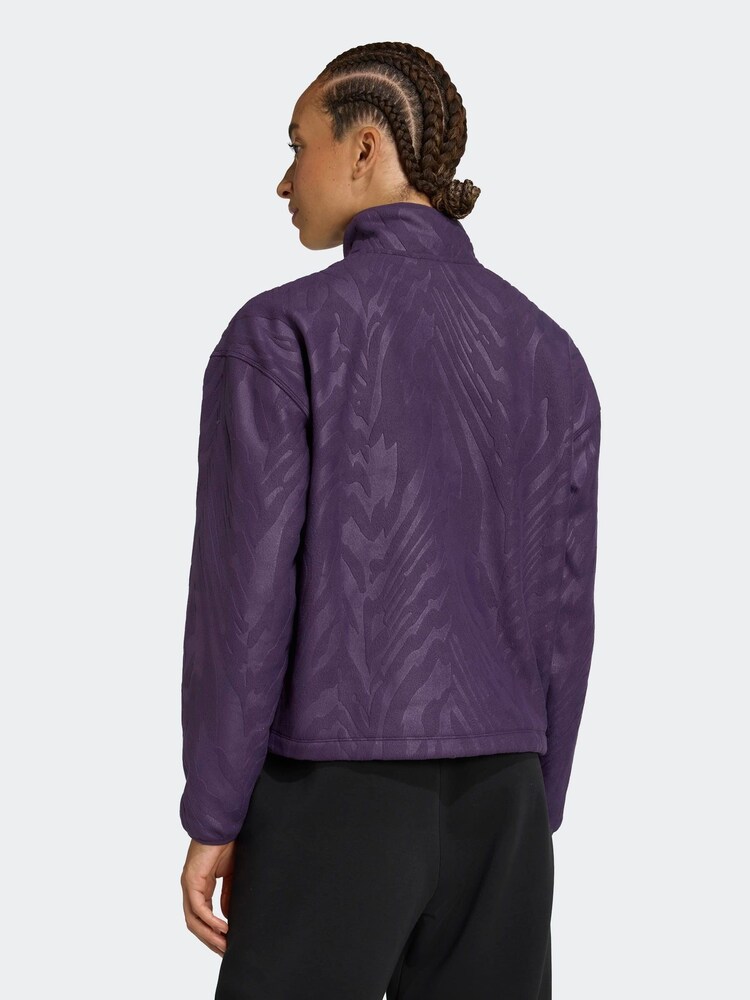 adidas Purple All-Over Print Polarfleece Half Zip Sweatshirt - Image 2 of 6 adidas Purple All-Over Print Polarfleece Half Zip Sweatshirt - Image 2 of 6