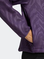 adidas Purple All-Over Print Polarfleece Half Zip Sweatshirt - Image 5 of 6