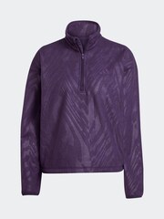adidas Purple All-Over Print Polarfleece Half Zip Sweatshirt - Image 6 of 6