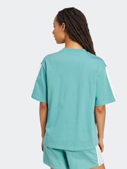 adidas Green Essentials 3-Stripes Boyfriend 100% Cotton T-Shirt - Image 2 of 6