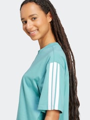 adidas Green Essentials 3-Stripes Boyfriend 100% Cotton T-Shirt - Image 4 of 6