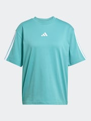 adidas Green Essentials 3-Stripes Boyfriend 100% Cotton T-Shirt - Image 6 of 6