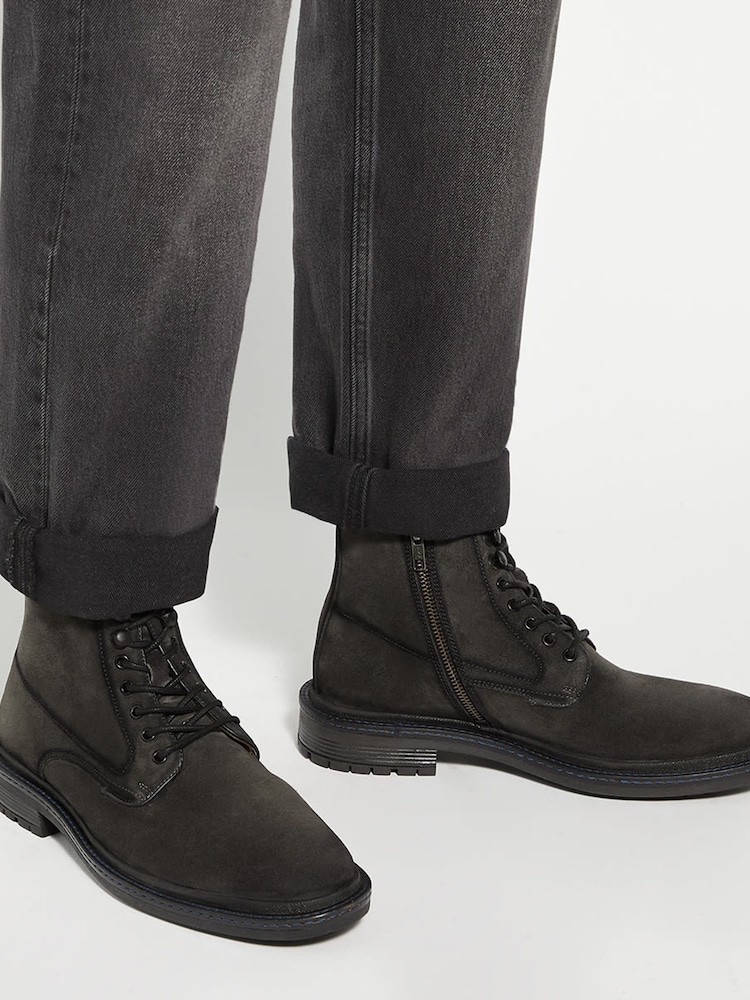 Dune London Grey Calio Lace Up Boots - Image 1 of 6