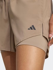 adidas Brown Minimal 2in1 Shorts - Image 5 of 6