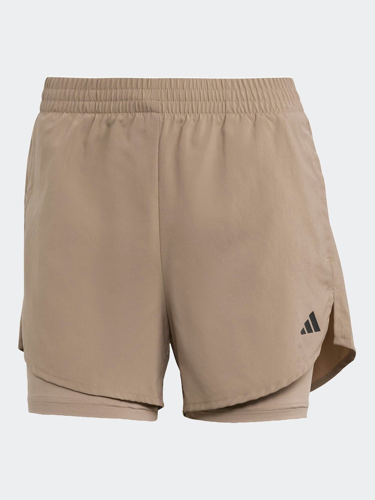 adidas Brown Minimal 2in1 Shorts - Image 6 of 6
