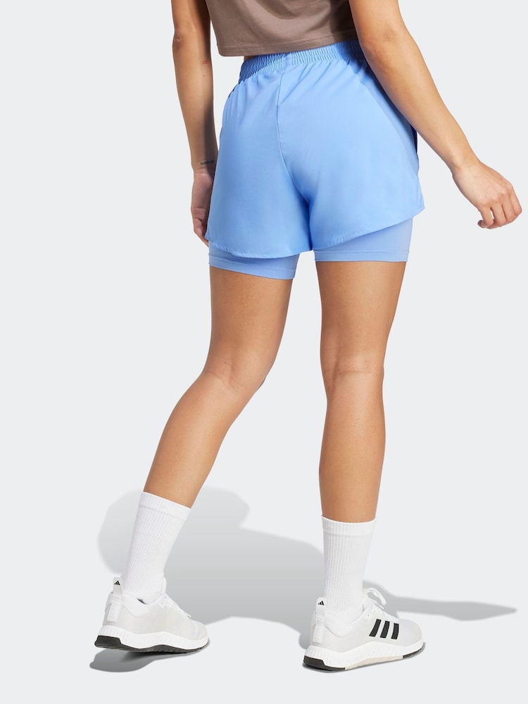 adidas Blue Minimal 2 in1 Shorts - Image 2 of 6