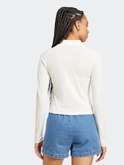 adidas Originals White Long Sleeve Crest T-Shirt - Image 2 of 6
