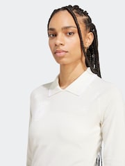 adidas Originals White Long Sleeve Crest T-Shirt - Image 4 of 6