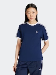 adidas Originals Blue 3-Stripes T-Shirt - Image 1 of 6