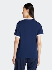 adidas Originals Blue 3-Stripes T-Shirt - Image 2 of 6
