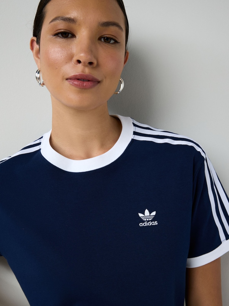 Blau - adidas Originals T-Shirt mit 3 Streifen - Bild 4 von 4