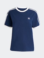 adidas Originals Blue 3-Stripes T-Shirt - Image 6 of 6