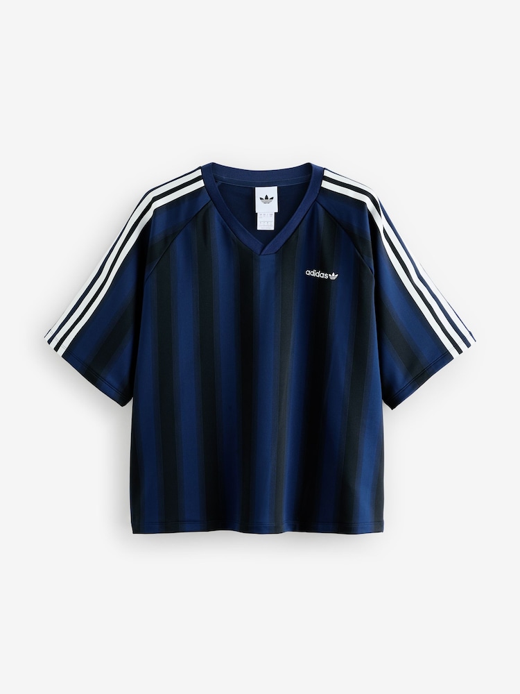 adidas Originals Blue Linear Oversize T-Shirt - Image 1 of 1