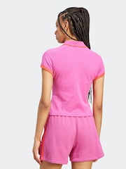 adidas Originals Pink Short Polo Top - Image 2 of 6