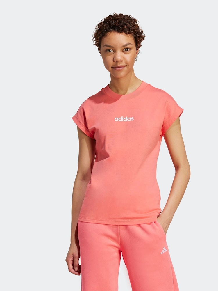 adidas Red Marun Essentials Single Jersey T-Shirt - Image 1 of 6 adidas Red Marun Essentials Single Jersey T-Shirt - Image 1 of 6