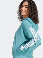 adidas Green 3-Stripes French Terry Full Zip Regular Hoodie - Image 5 of 6