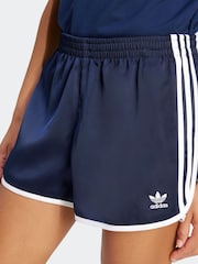 adidas Originals Blue Adicolour 3-Stripes Sprinter Shorts - Image 4 of 6