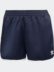 adidas Originals Blue Adicolour 3-Stripes Sprinter Shorts - Image 6 of 6