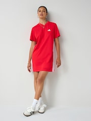 adidas Red 3-Stripes Shift Dress - Image 2 of 6