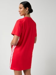 adidas Red 3-Stripes Shift Dress - Image 3 of 6