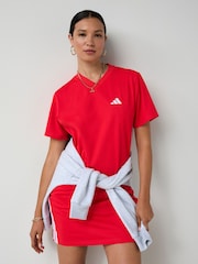 adidas Red 3-Stripes Shift Dress - Image 4 of 6