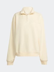 adidas Originals Cream Essentials Linear Oversizez 1/4 Zip Sweatshirt - Image 6 of 6