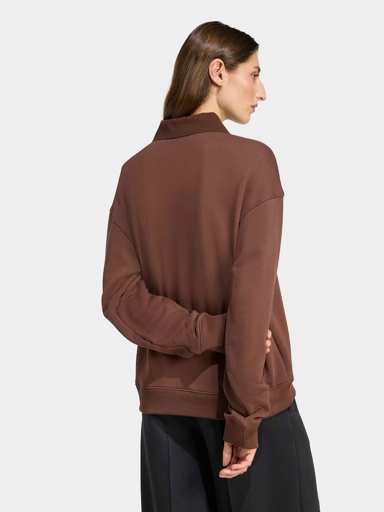 adidas Brown Knit Full Length Jumper - Image 2 of 6 adidas Brown Knit Full Length Jumper - Image 2 of 6