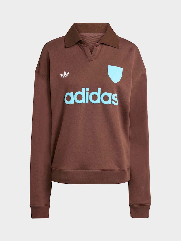 adidas Brown Knit Full Length Jumper - Image 6 of 6 adidas Brown Knit Full Length Jumper - Image 6 of 6