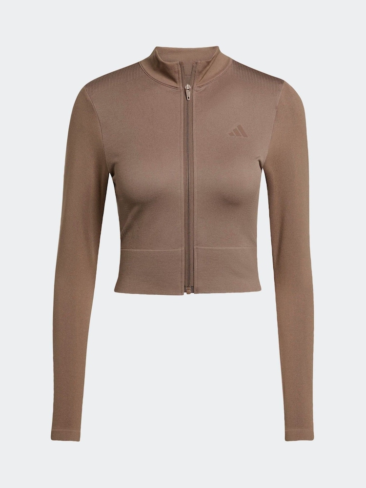 adidas Brown We Knit Jacket - Image 6 of 6 adidas Brown We Knit Jacket - Image 6 of 6