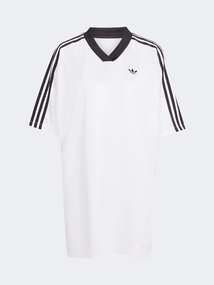 adidas Originals White Jacquard Dress - Image 6 of 6