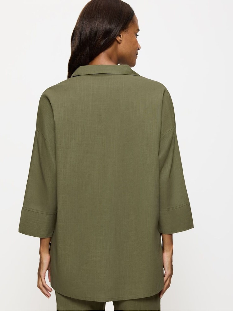 Triumph Boyfriend Green Summer Wear 100% Cotton Shirt - Image 2 of 5
