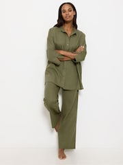 Triumph Boyfriend Green Summer Wear 100% Cotton Shirt - Image 4 of 5