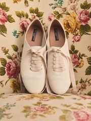 Natural Tabitha Simmons x Next Dilly Round Toe Lace Up Slim Jazz Shoes - Image 1 of 9