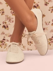 Natural Tabitha Simmons x Next Dilly Round Toe Lace Up Slim Jazz Shoes - Image 4 of 9