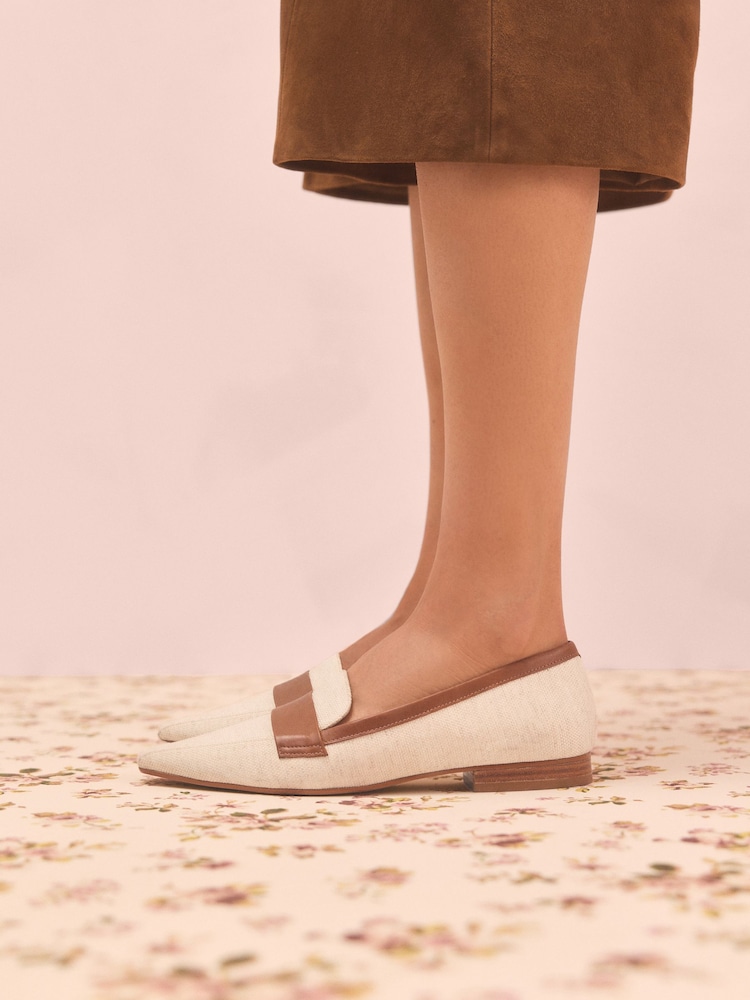 Natural Tabitha Simmons x Next Jess Square Toe Loafers - Image 2 of 10