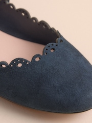 Navy Tabitha Simmons x Next Elfie Leather Scalloped Mary Jane Shoes - Image 8 of 8