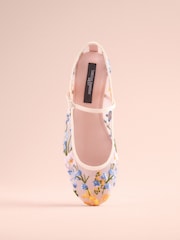 Mesh Floral Tabitha Simmons x Next Ophelia Round Toe Mesh Embroidery Mary Jane Shoes - Image 6 of 10