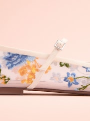Mesh Floral Tabitha Simmons x Next Ophelia Round Toe Mesh Embroidery Mary Jane Shoes - Image 9 of 10