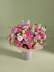 Pink Mother's Day XL Rose and Alstroemeria Fresh Flower Bouquet in Hatbox - Image 2 of 5