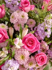 Pink Mother's Day XL Rose and Alstroemeria Fresh Flower Bouquet in Hatbox - Image 3 of 5