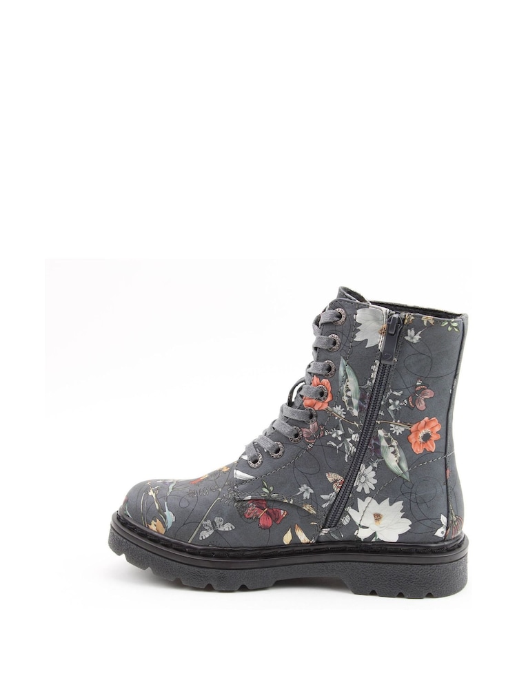 Heavenly Feet Justina2 Floral Velour Ankle Boots - Image 2 of 6